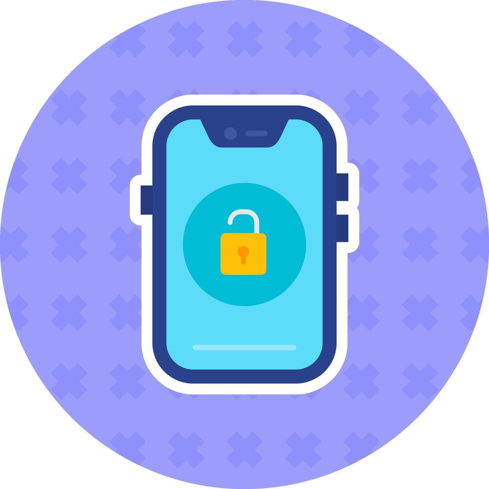 Unlock Flat Sticker Icon vector