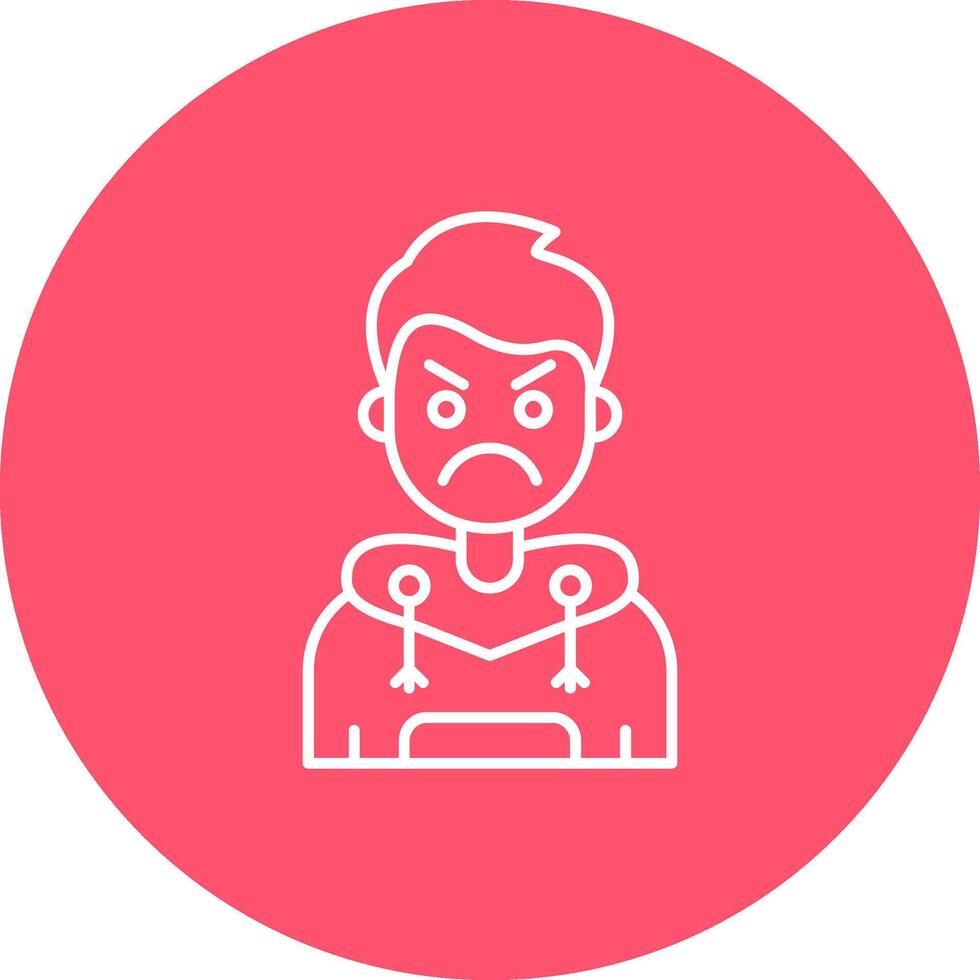 Angry Line color circle Icon vector