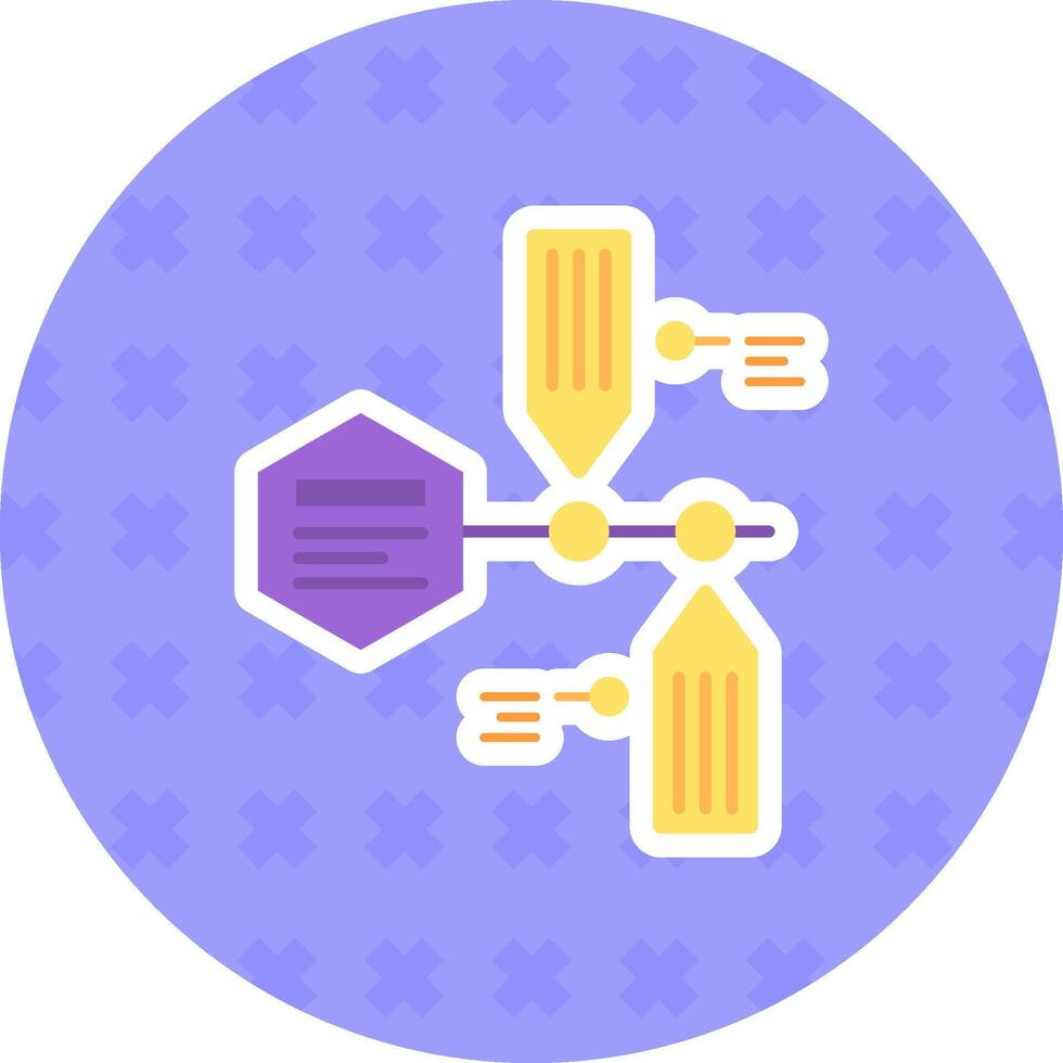Timeline Flat Sticker Icon vector