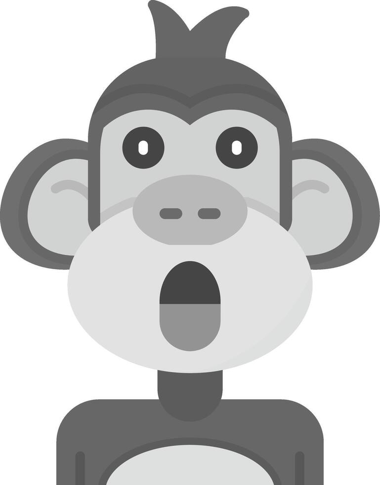 Surprised Grey scale Icon vector