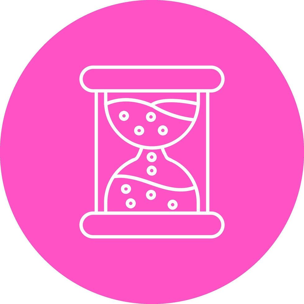 Sand clock Line color circle Icon vector