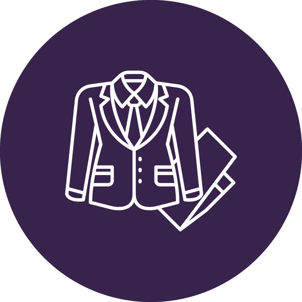 negocio traje línea color circulo icono vector