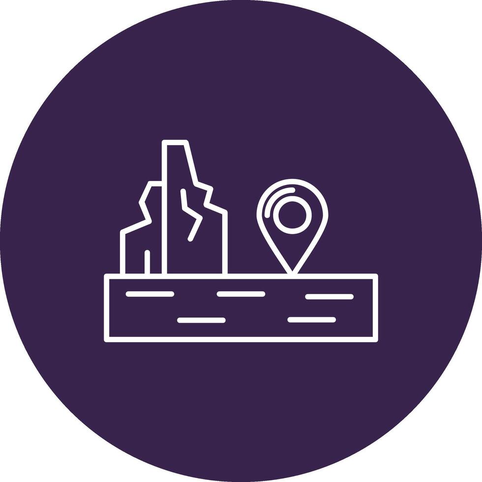 Location Line color circle Icon vector