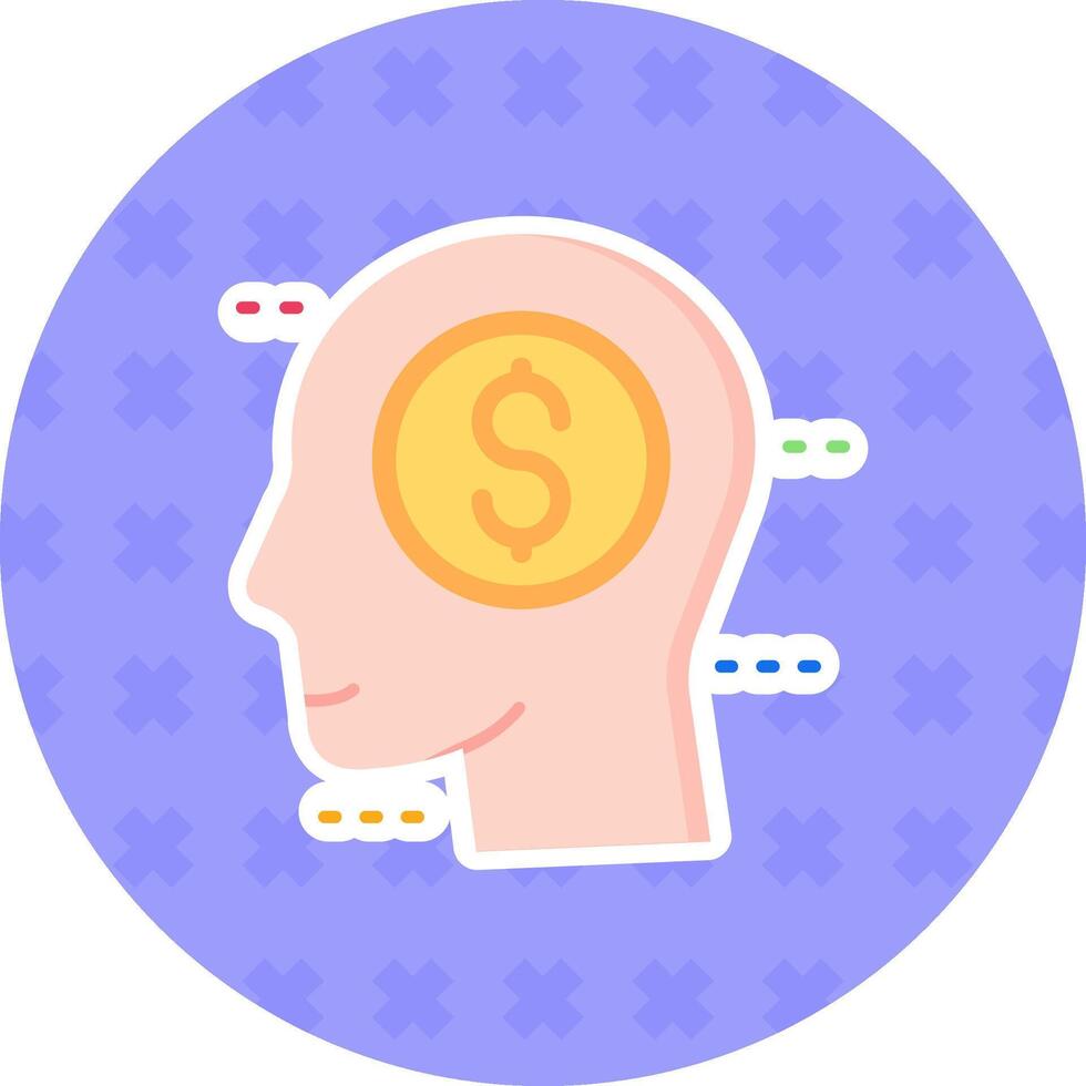 Greed Flat Sticker Icon vector