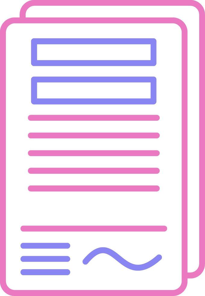 Contract Linear Two Colour Icon vector