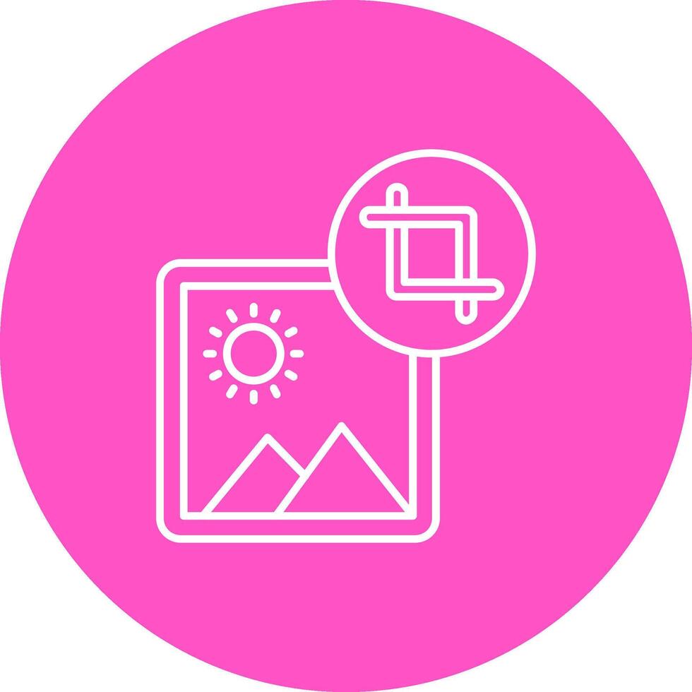Crop Line color circle Icon vector