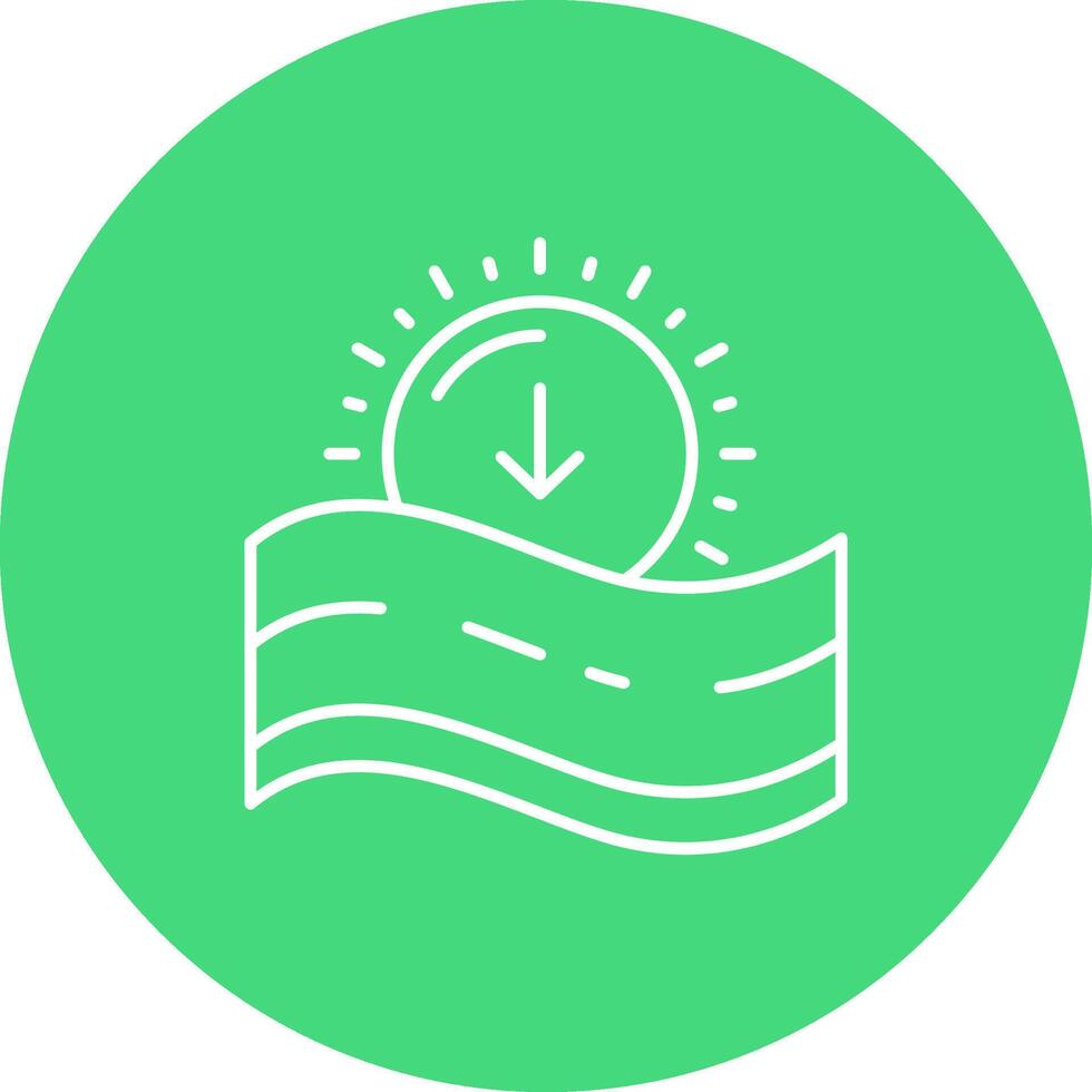 Sunset Line color circle Icon vector