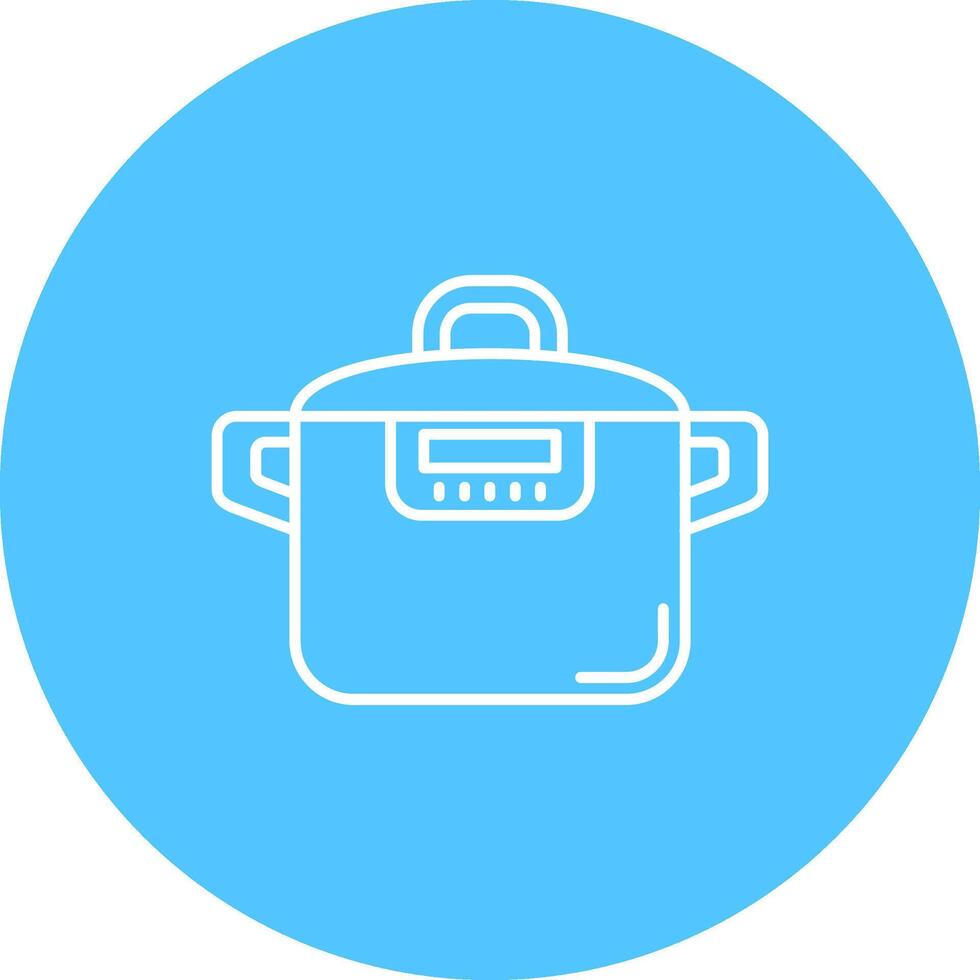 Pressure cooker Line color circle Icon vector