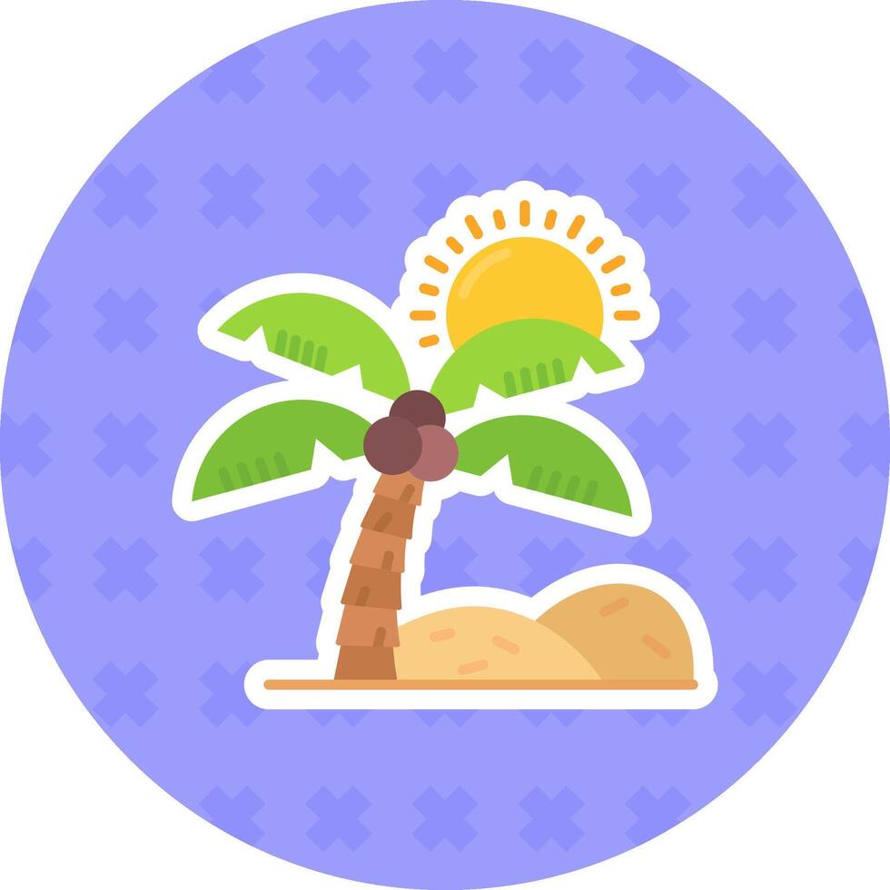 Oasis Flat Sticker Icon vector