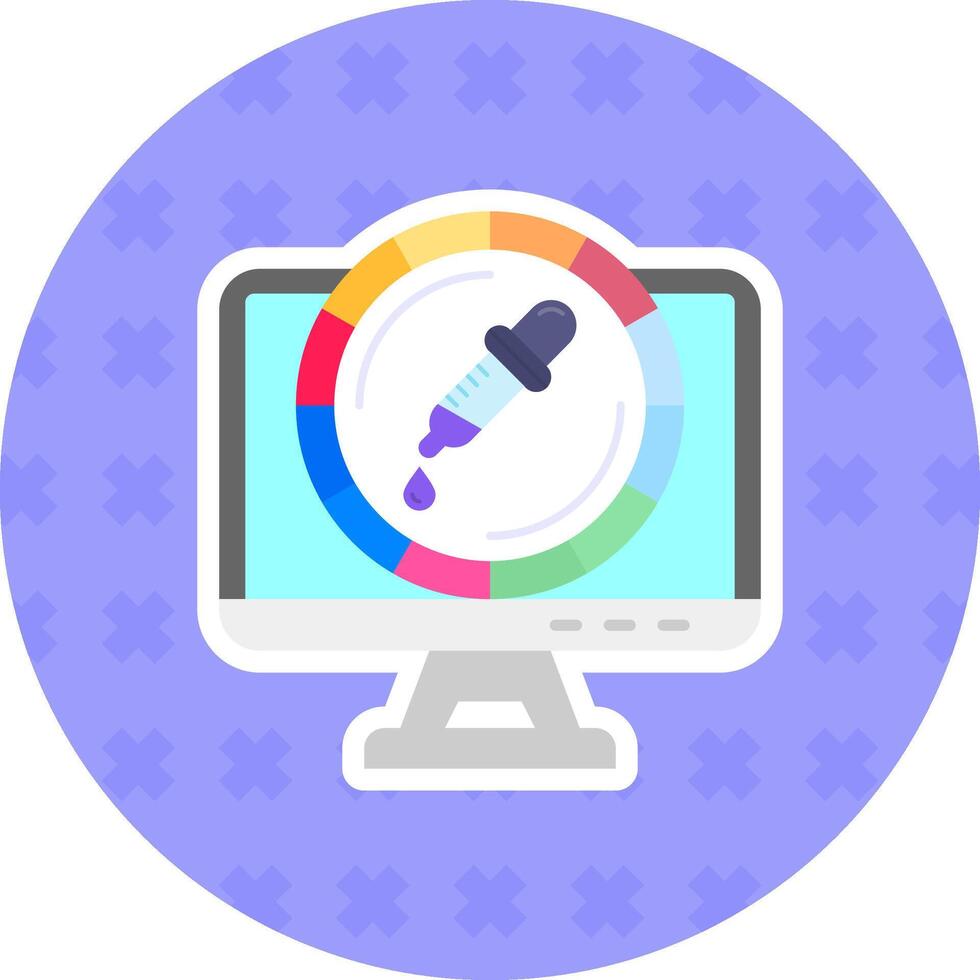 Color Flat Sticker Icon vector