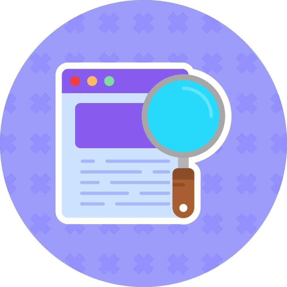 Search Flat Sticker Icon vector