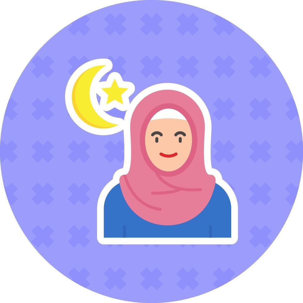 Muslim Flat Sticker Icon vector