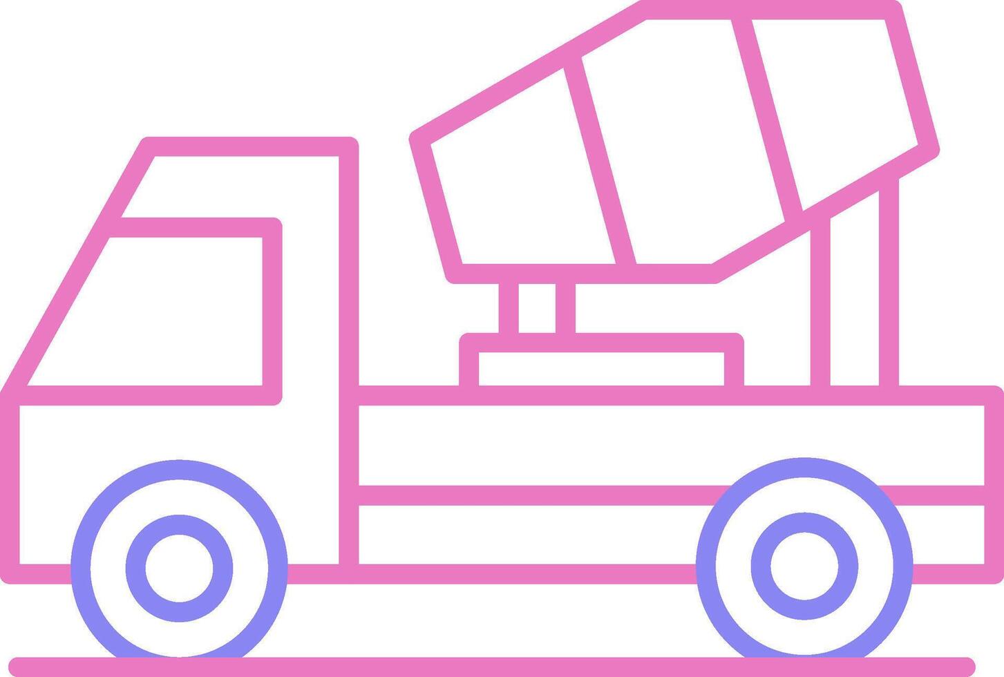 Concrete Mixer Linear Two Colour Icon vector