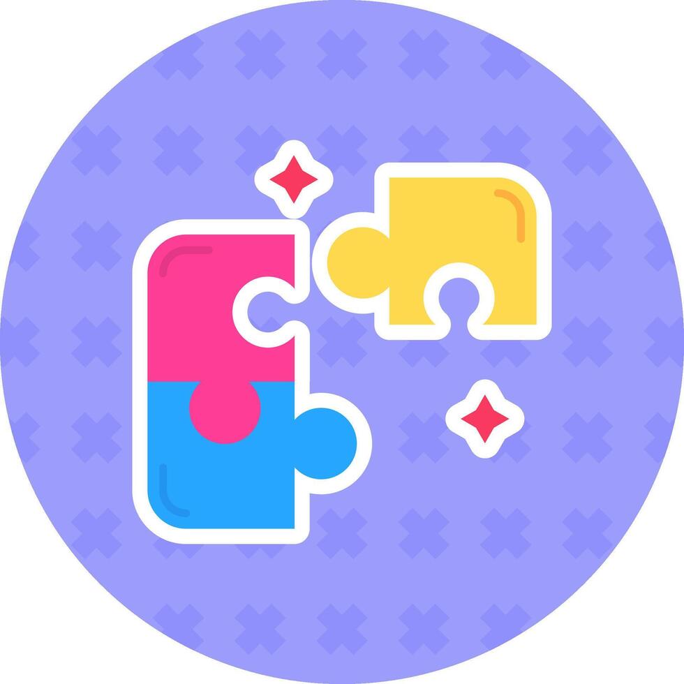 Puzzle Flat Sticker Icon vector