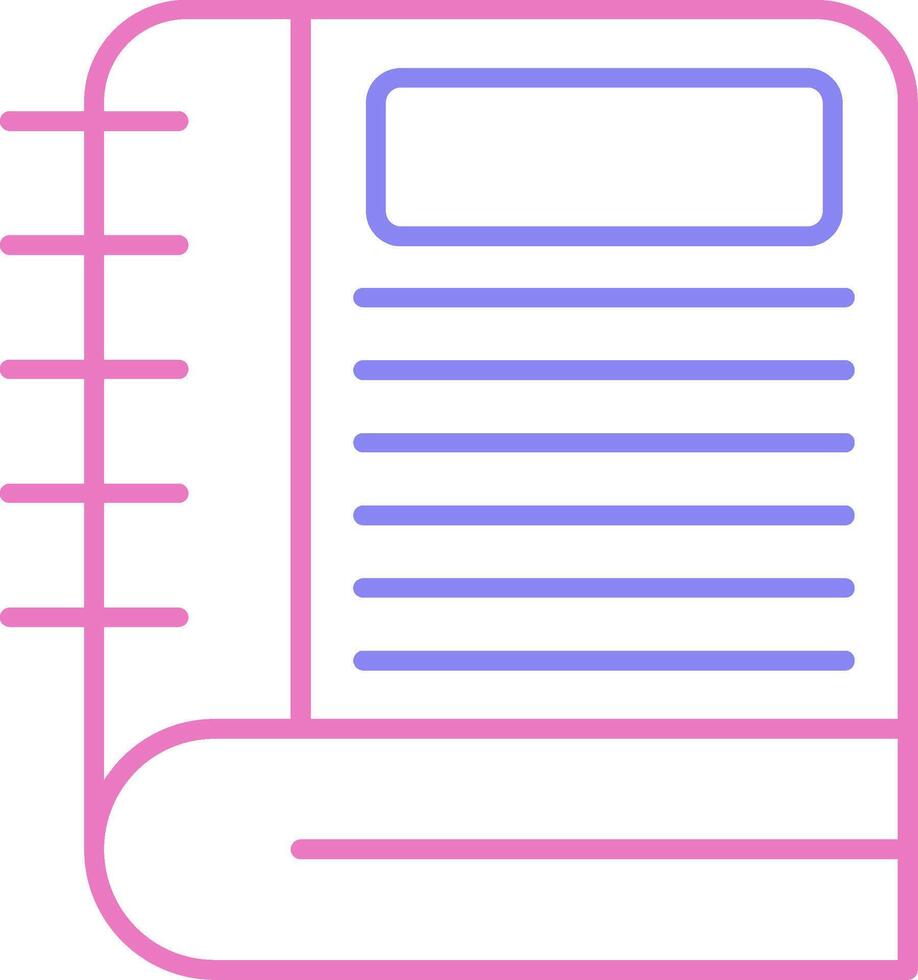 Notebook Linear Two Colour Icon vector