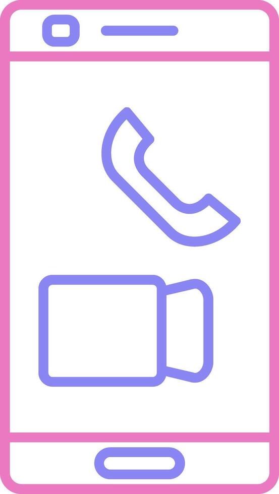 Video Call Linear Two Colour Icon vector