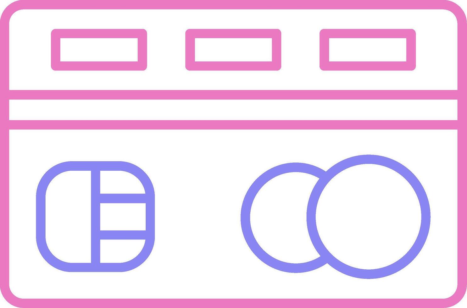 Credit Card Linear Two Colour Icon vector
