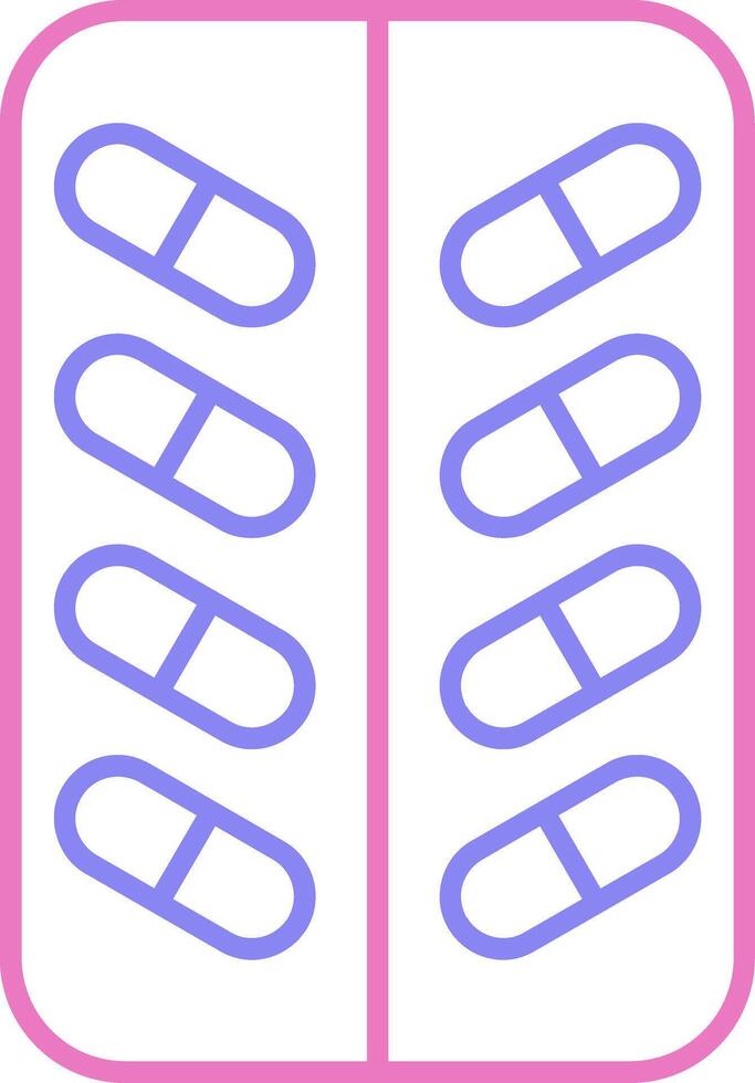 Pill Linear Two Colour Icon vector