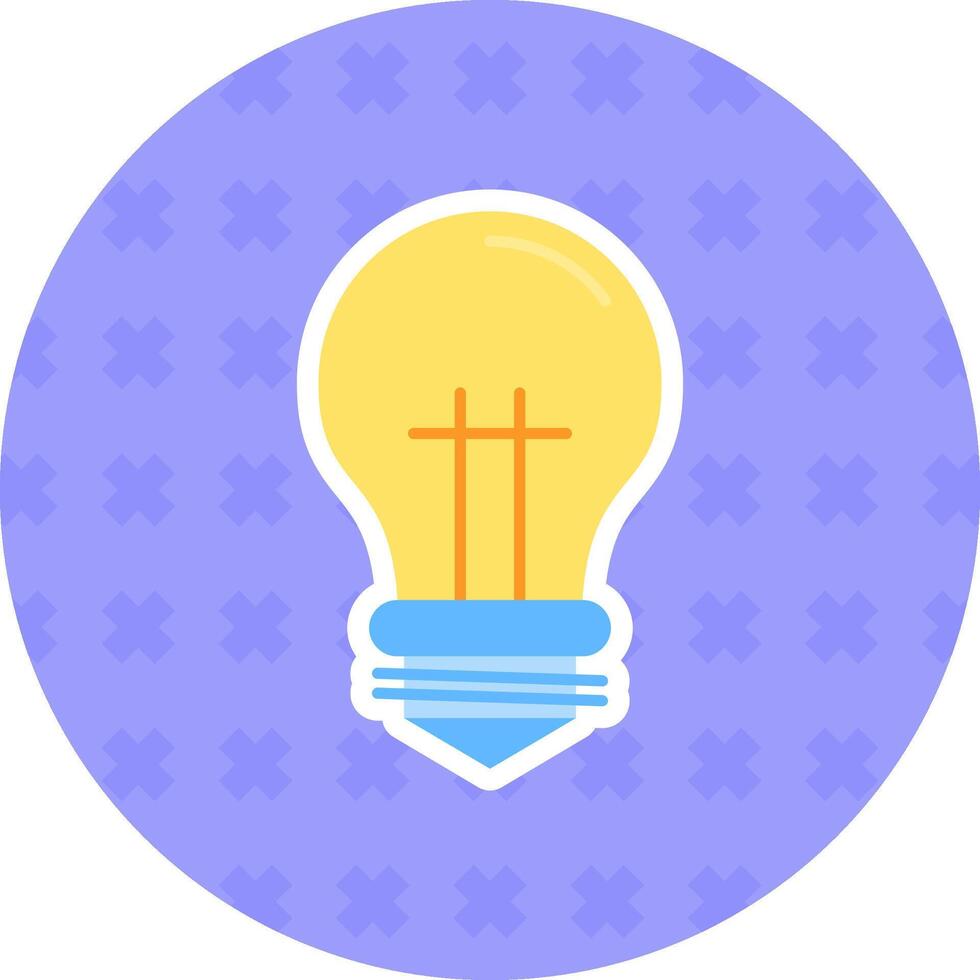 Bulb Flat Sticker Icon vector