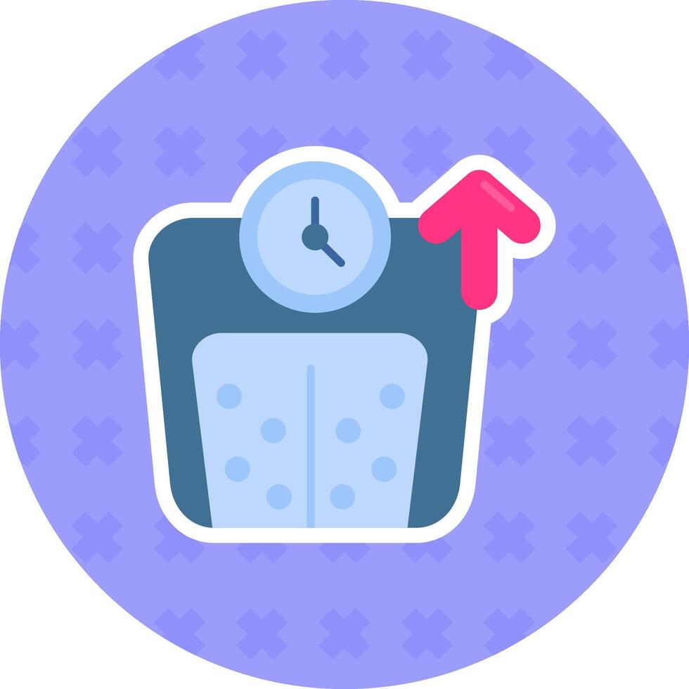 Weight Flat Sticker Icon vector