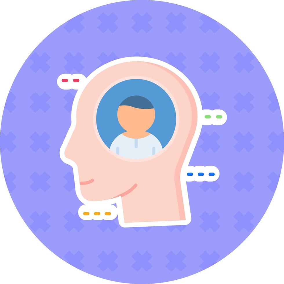 Personality Flat Sticker Icon vector