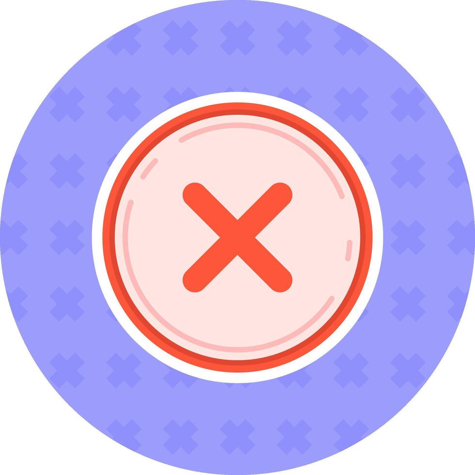 Cancel Flat Sticker Icon vector