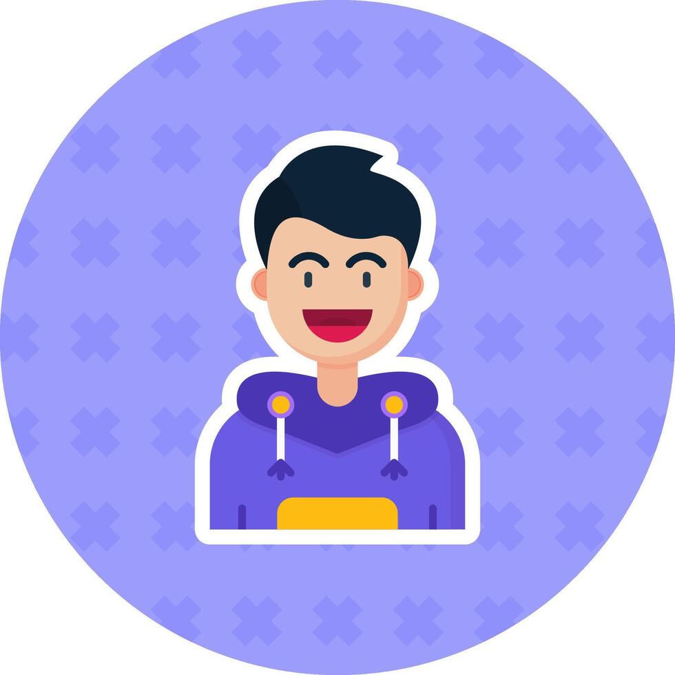 sonrisa plano pegatina icono vector