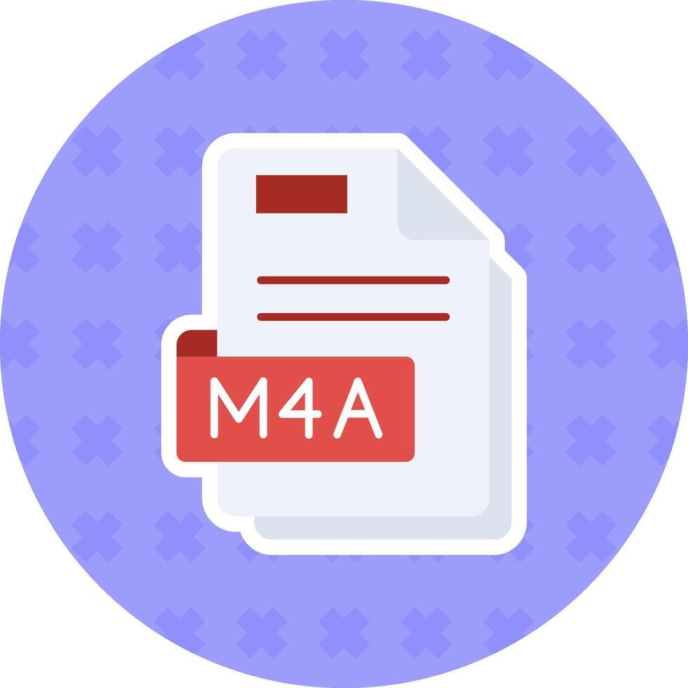 M4a Flat Sticker Icon vector