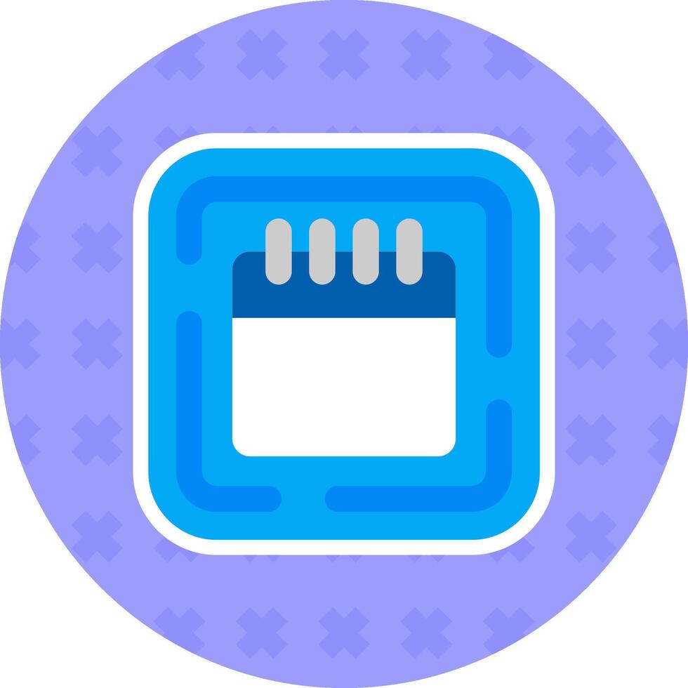 Calendar Flat Sticker Icon vector
