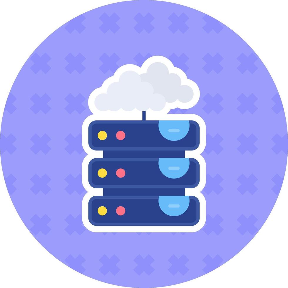 Server Flat Sticker Icon vector