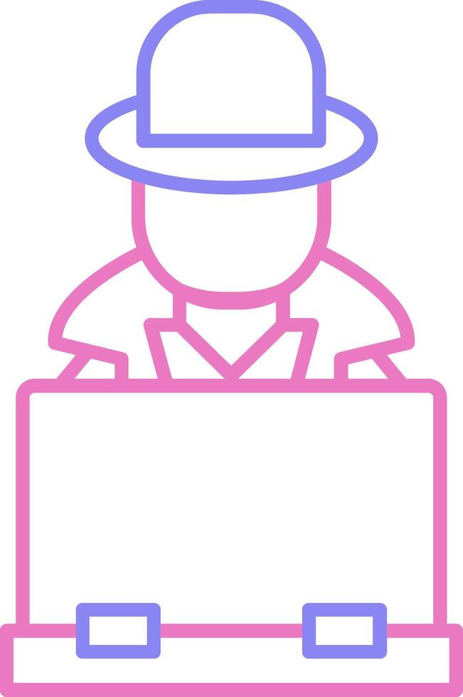 Hacker Linear Two Colour Icon vector