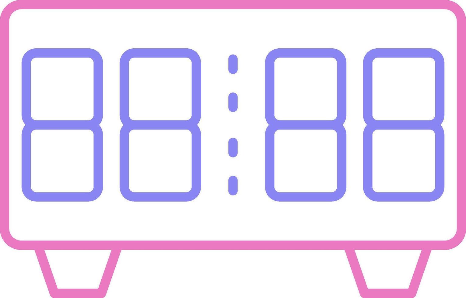 Digital Clock Linear Two Colour Icon vector