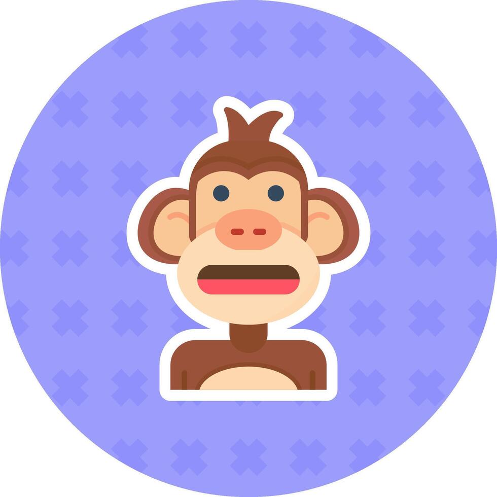 Shocked Flat Sticker Icon vector