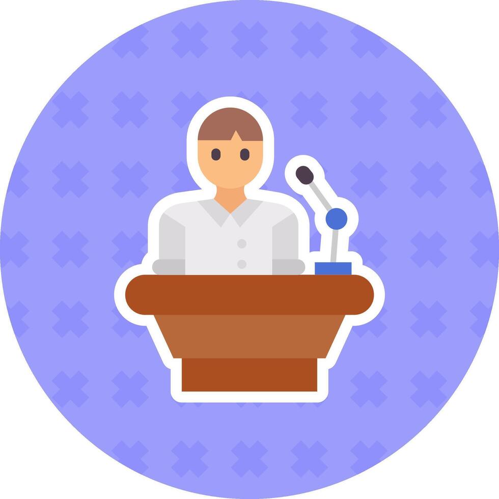 Lecturer Flat Sticker Icon vector