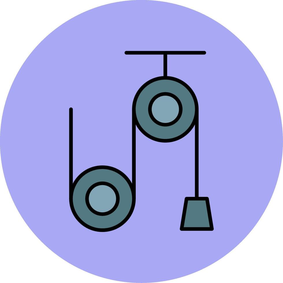 Pulley Machine Line Filled multicolour Circle Icon vector