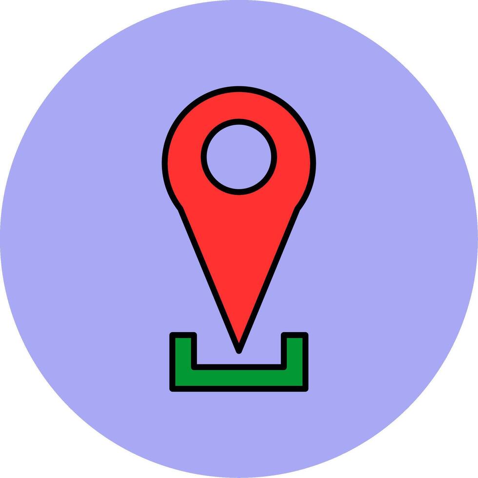 Location Pin Line Filled multicolour Circle Icon vector