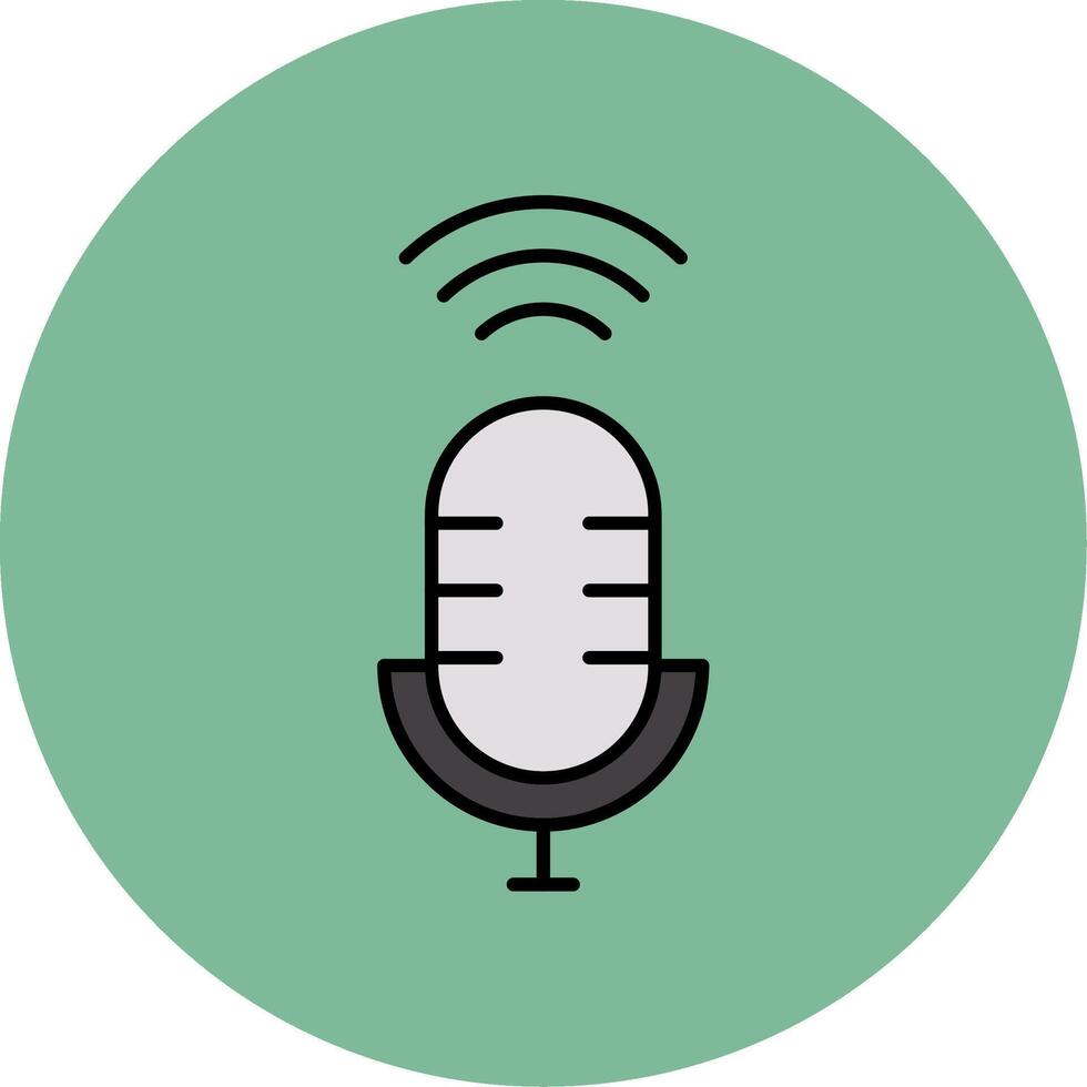 Voice Assistant Line Filled multicolour Circle Icon vector