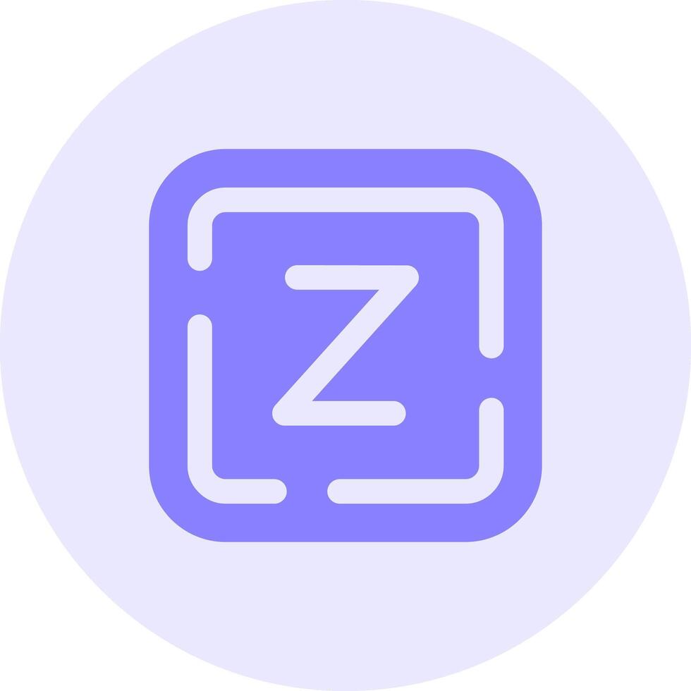 Letter z Solid duo tune Icon vector