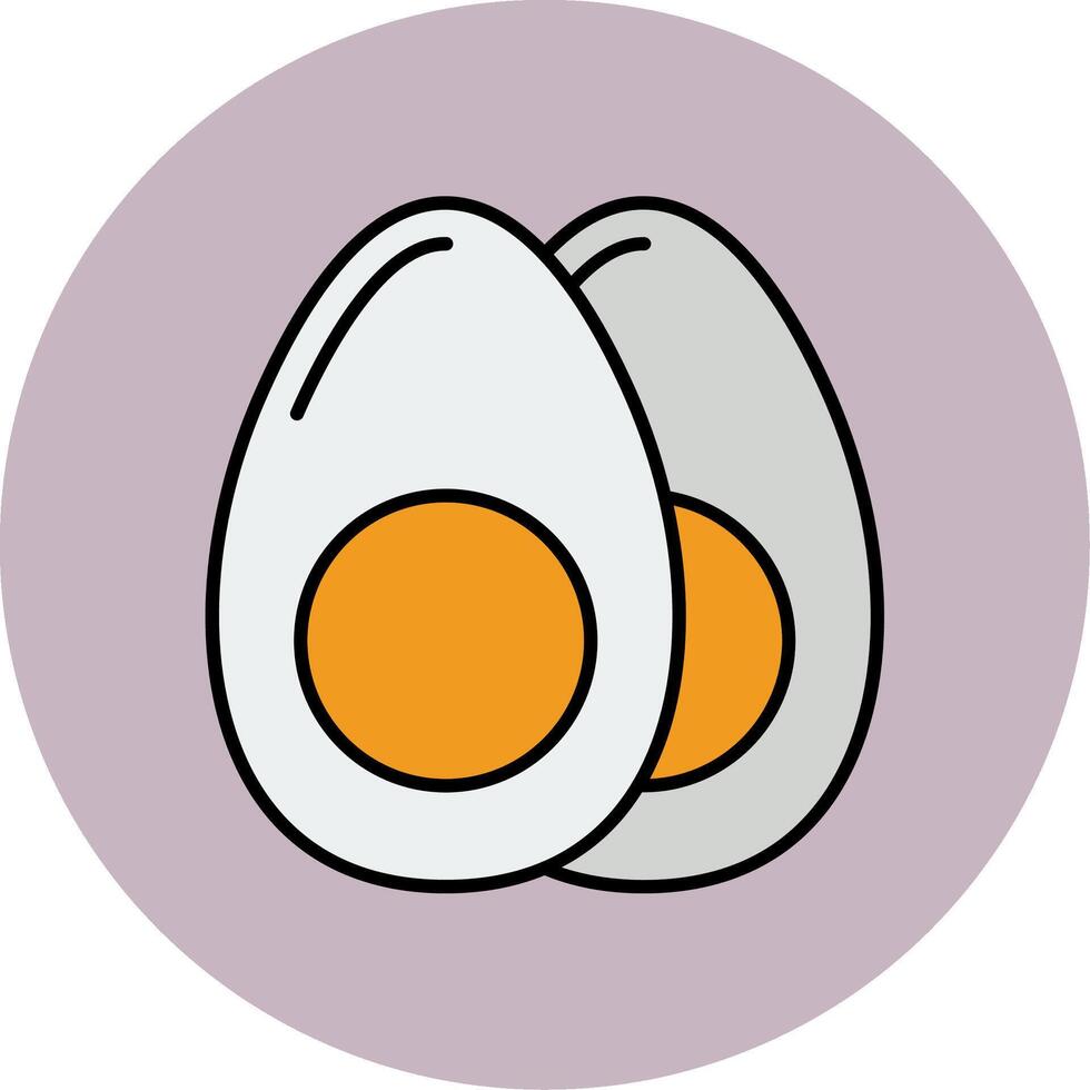 Boiled Egg Line Filled multicolour Circle Icon vector