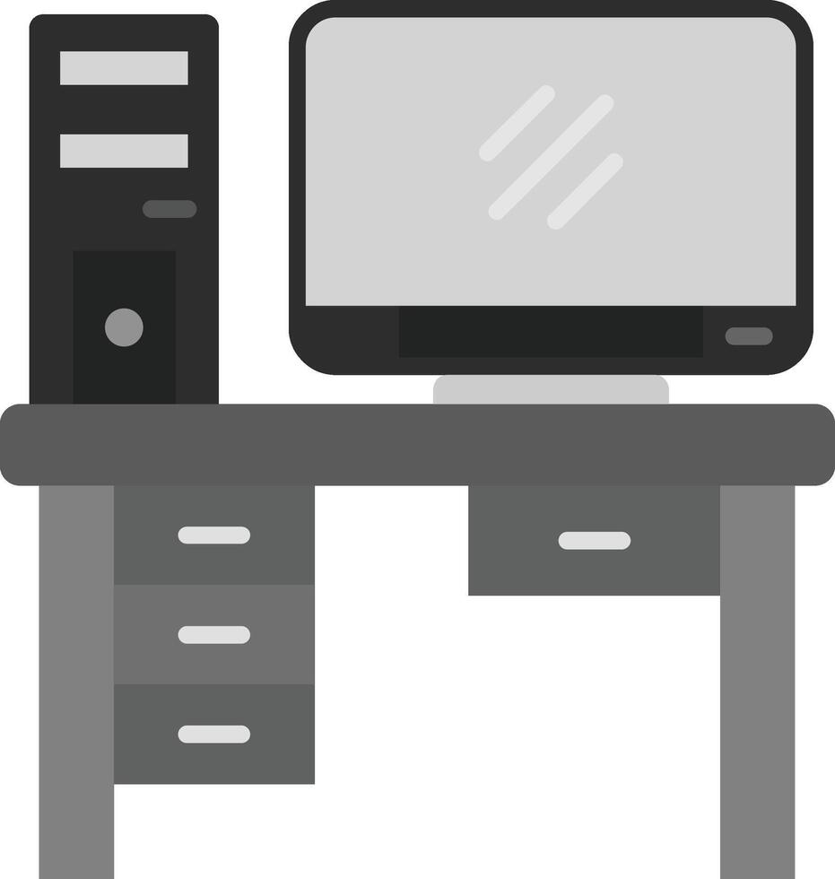 computadora gris escala icono vector