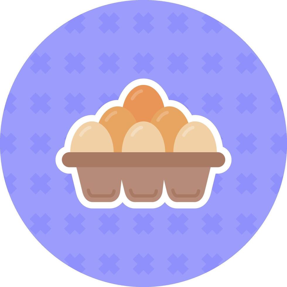 huevos plano pegatina icono vector