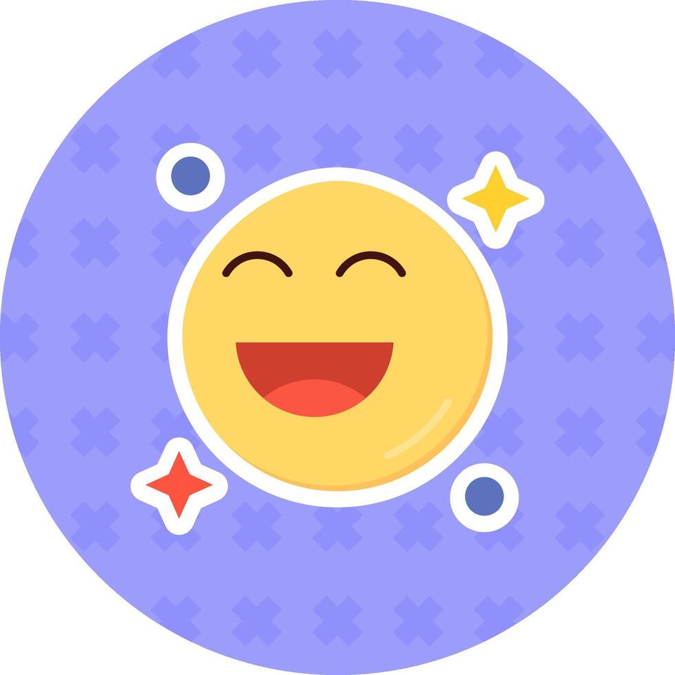 Happy Flat Sticker Icon vector