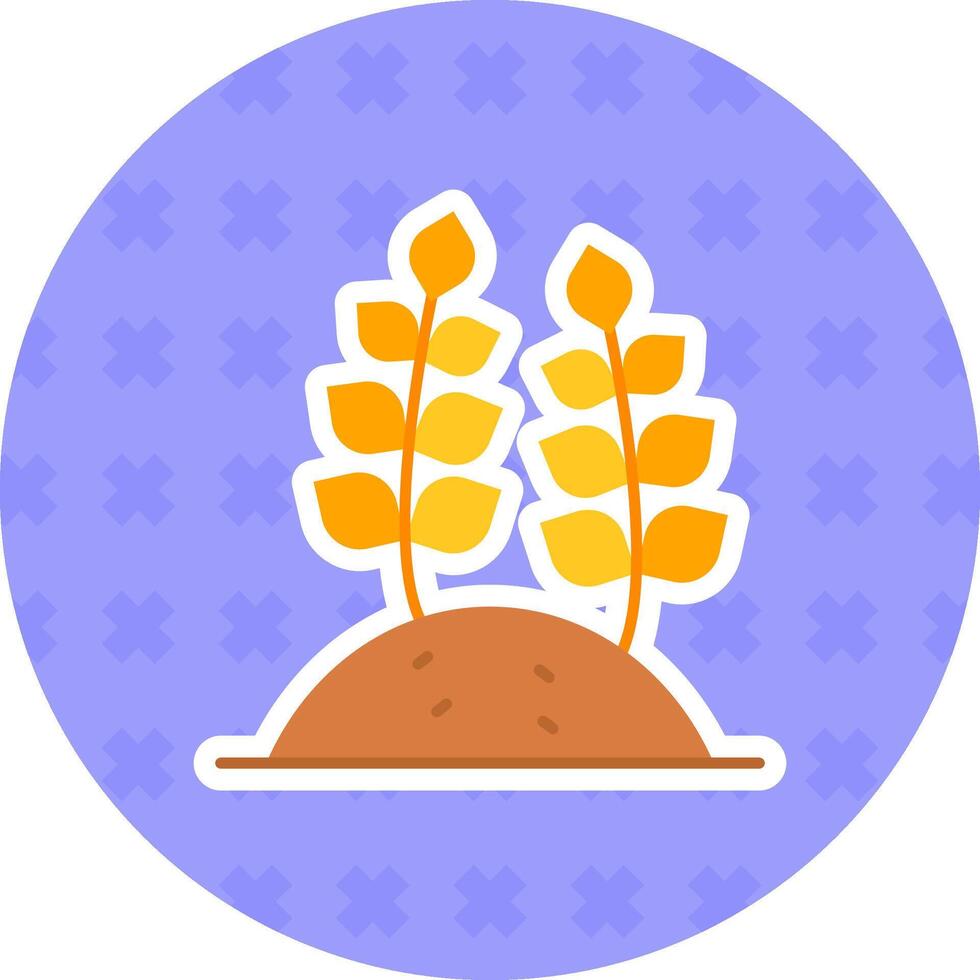 Wheat Flat Sticker Icon vector