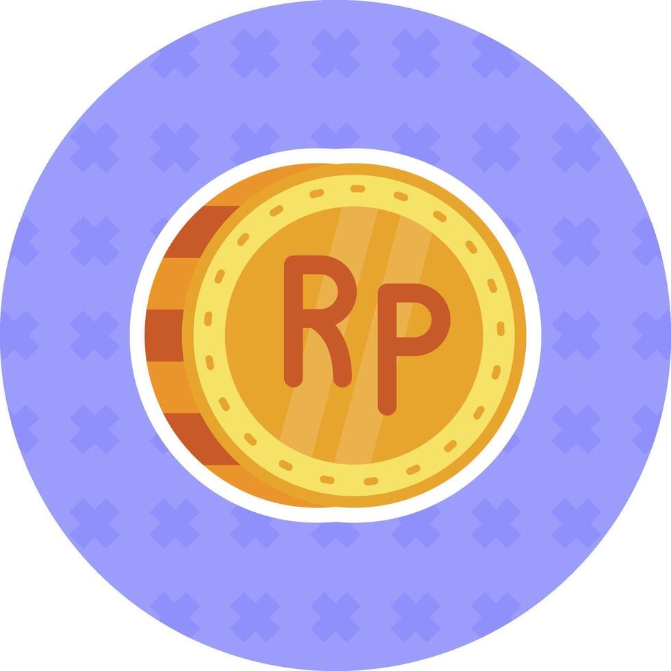 Indonesian rupiah Flat Sticker Icon vector