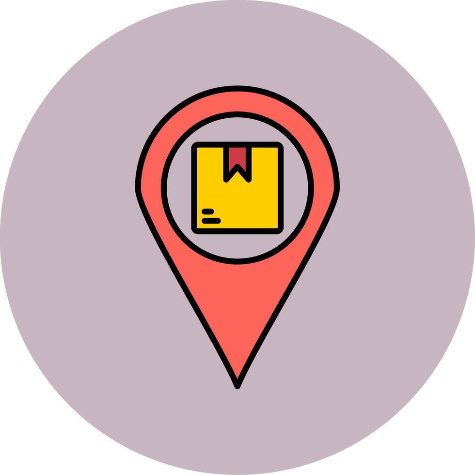 Tracking Line Filled multicolour Circle Icon vector
