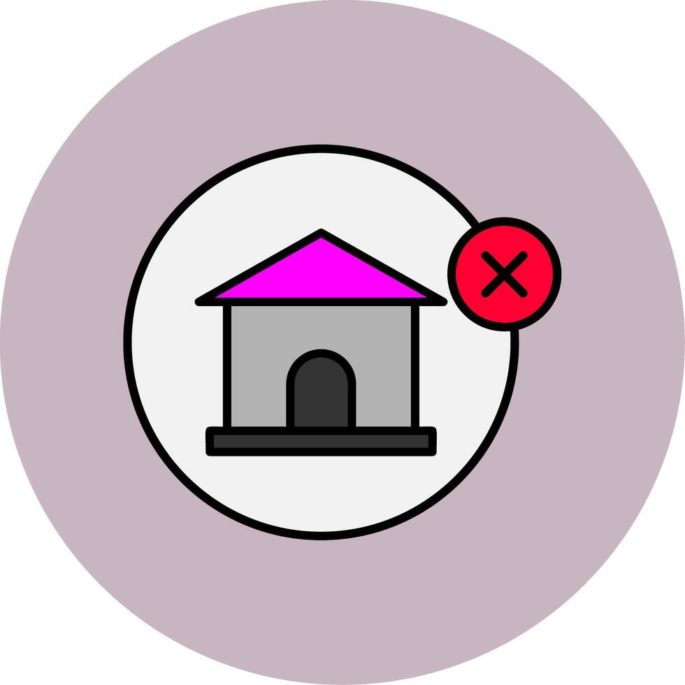 No House Line Filled multicolour Circle Icon vector