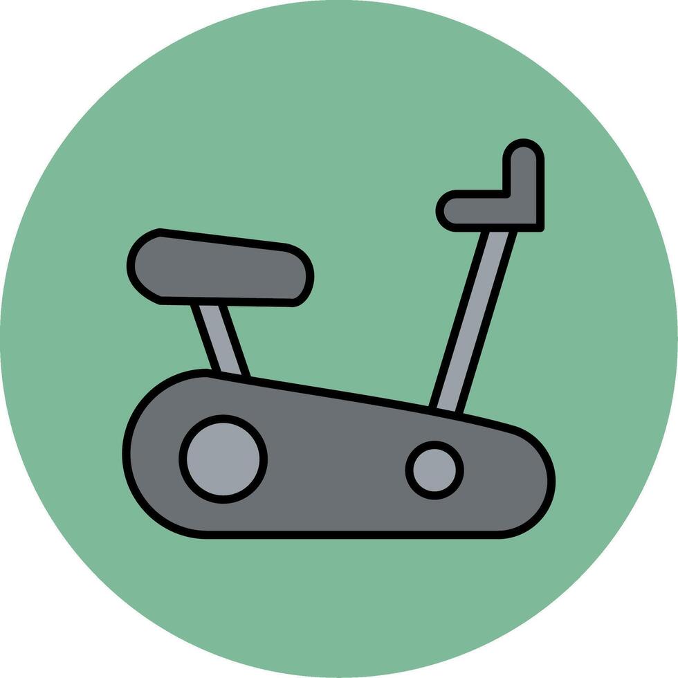 Exercising Bike Line Filled multicolour Circle Icon vector
