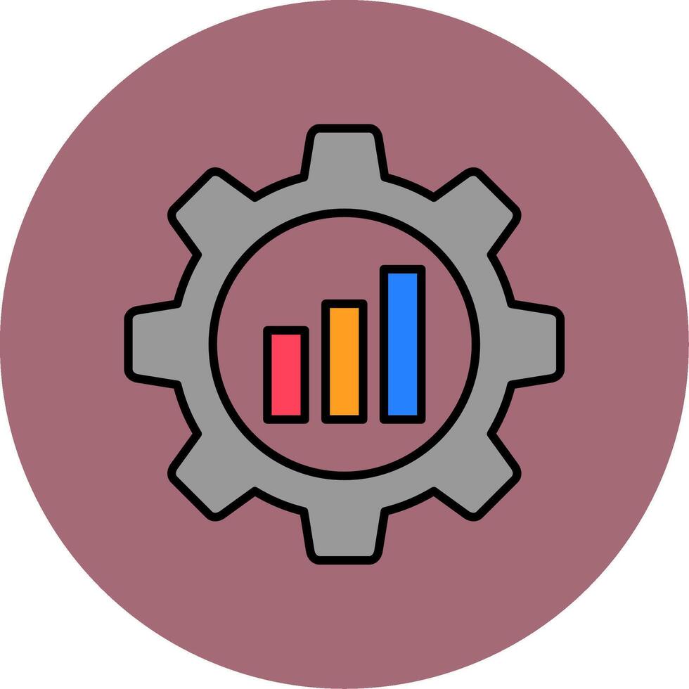 Productivity Line Filled multicolour Circle Icon vector