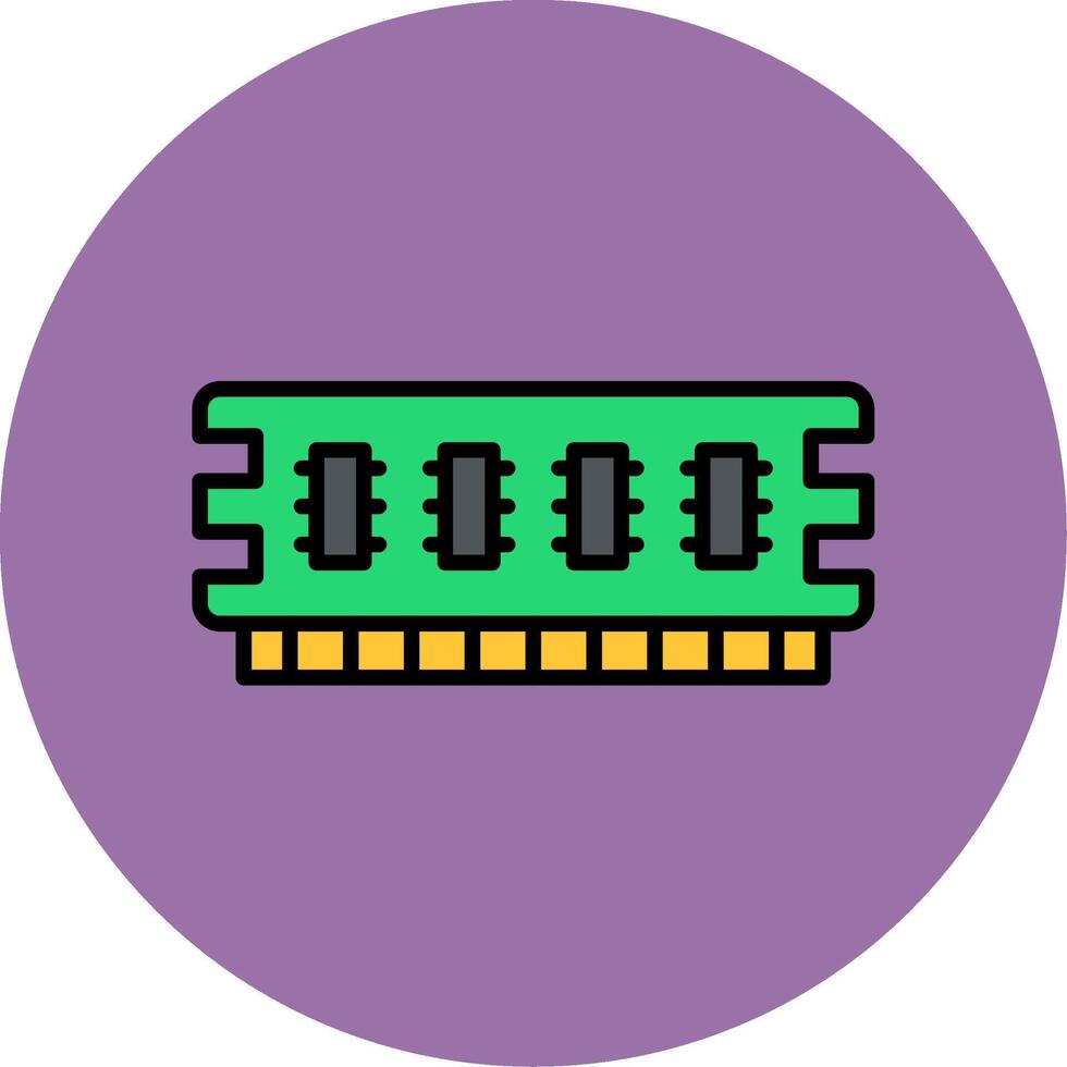 Ram Line Filled multicolour Circle Icon vector