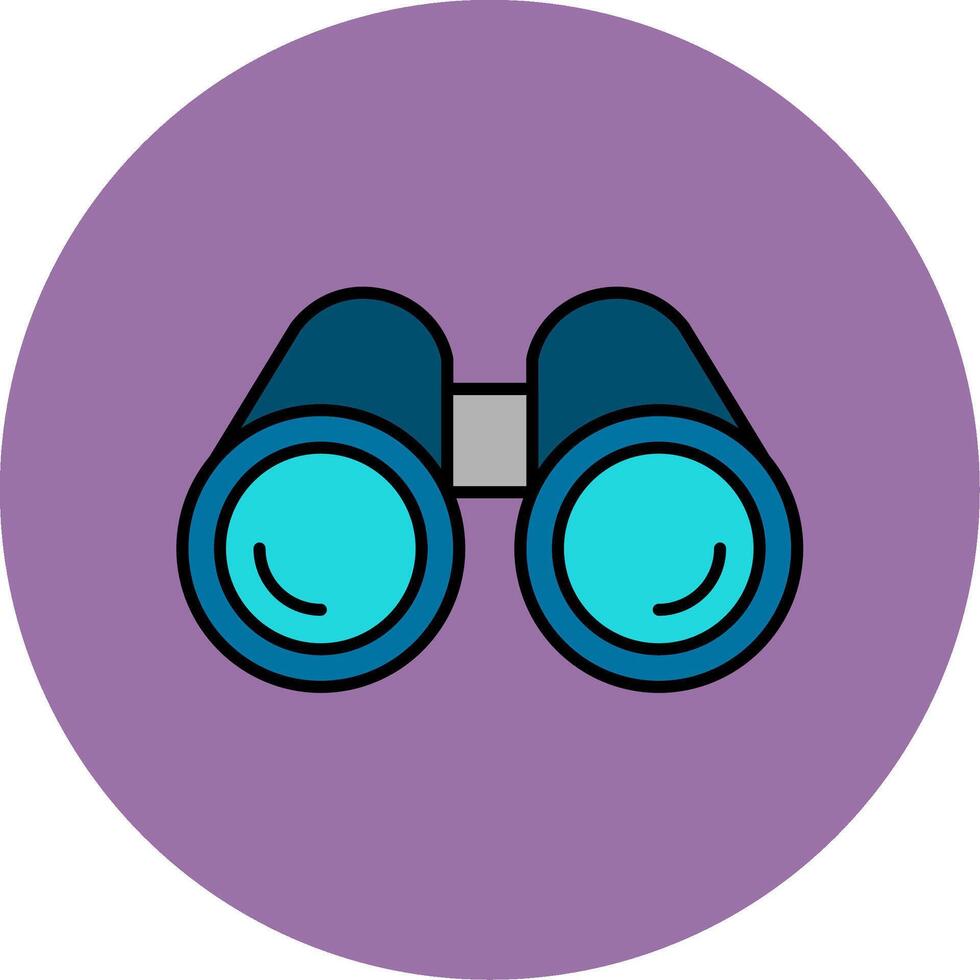 Binoculars Line Filled multicolour Circle Icon vector